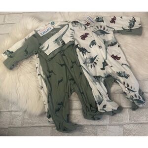 *NEW* Qty 4 Carters Just One You Baby Boys Dinosaur Sleeper Zippies